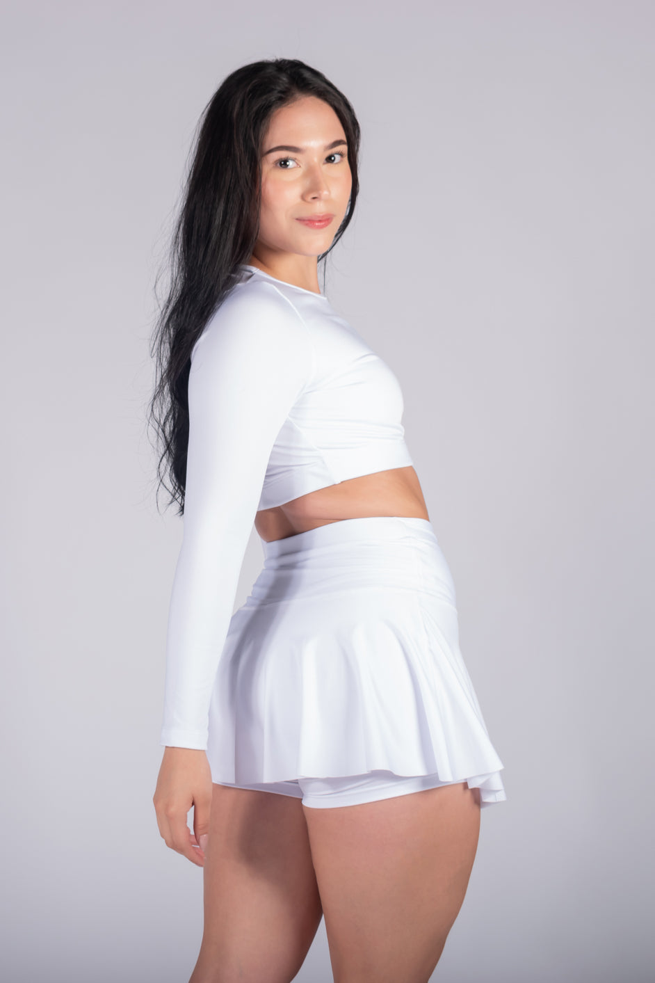 Faldashort deportiva control abdomen color blanco