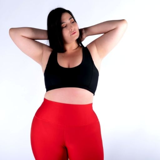 Legging mate deportivo Plus size control  color rojo ladrillo
