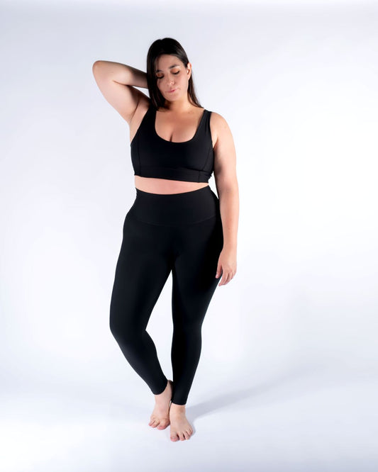 Legging mate deportivo Plus size control abdomen color negro