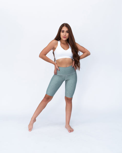 Biker Deportivo mate unicolor control de abdomen color Gris