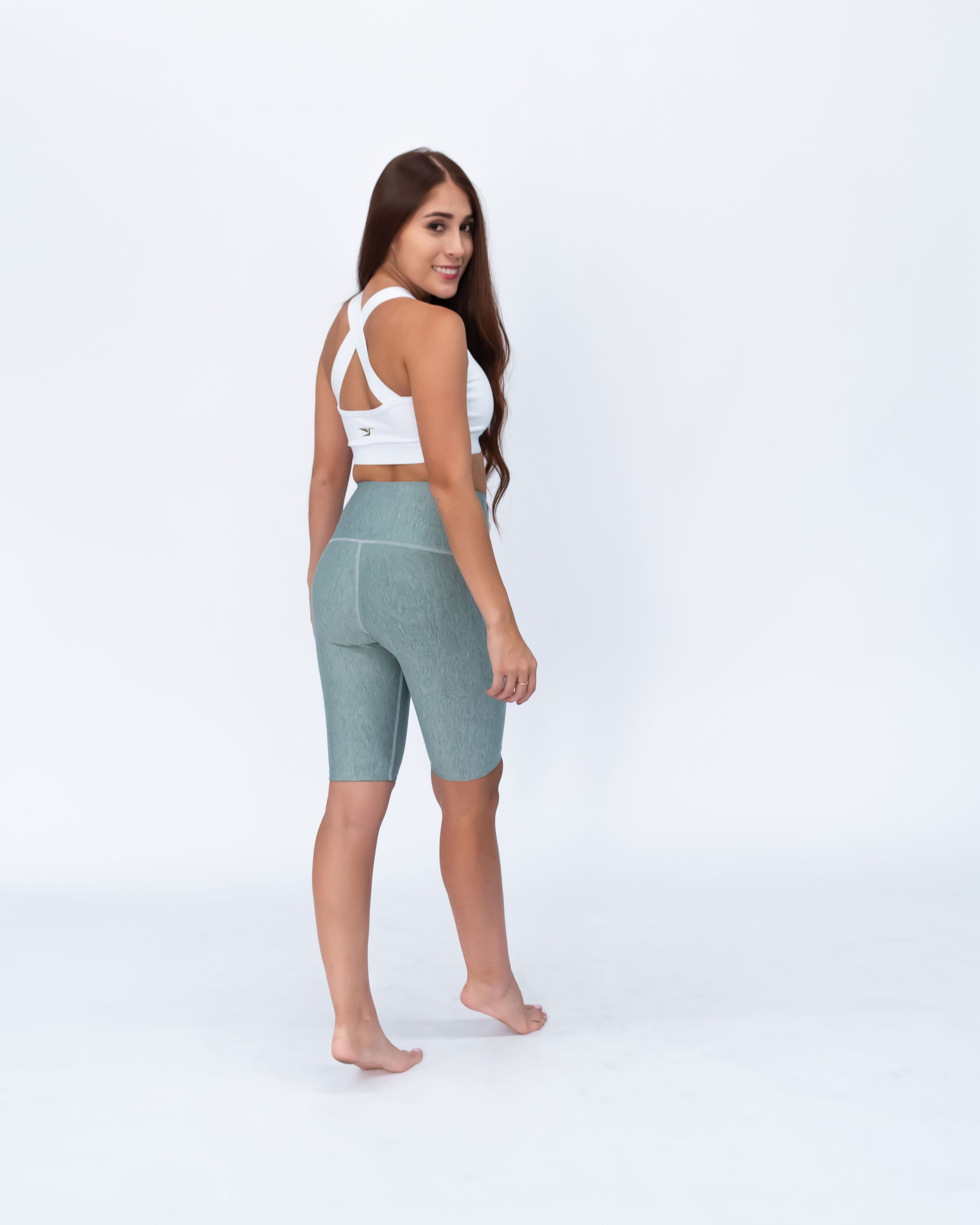 Biker Deportivo mate unicolor control de abdomen color Gris