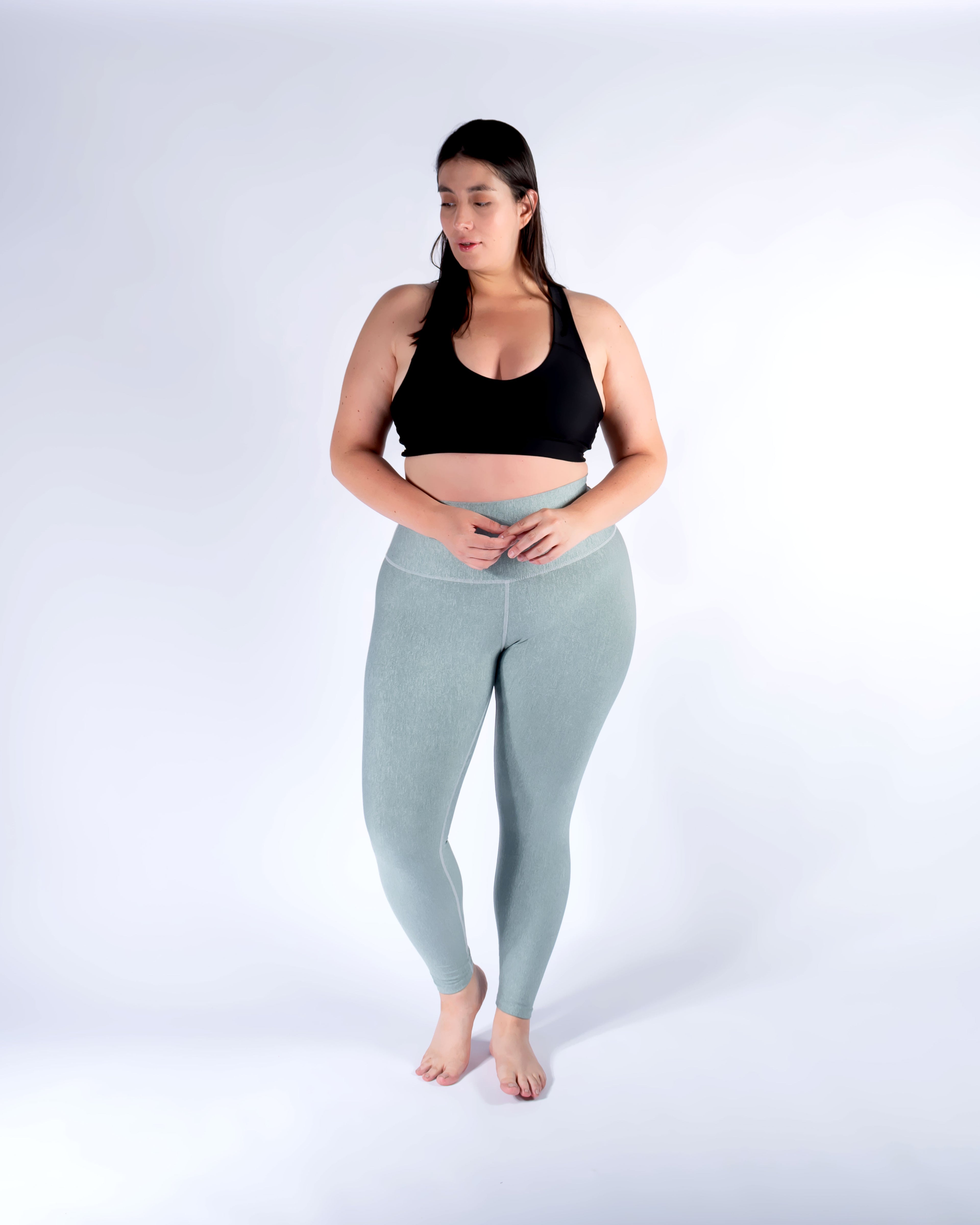 Legging mate deportivo Plus size control abdomen color verde aceituna
