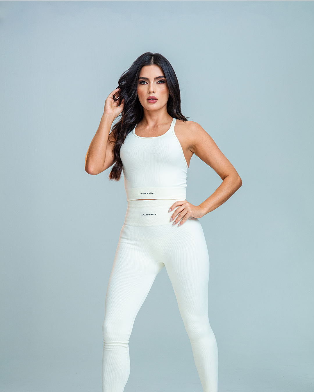 LEGGING SEAMLESS CONTRO DE ABDOMEN COLOR BLANCO