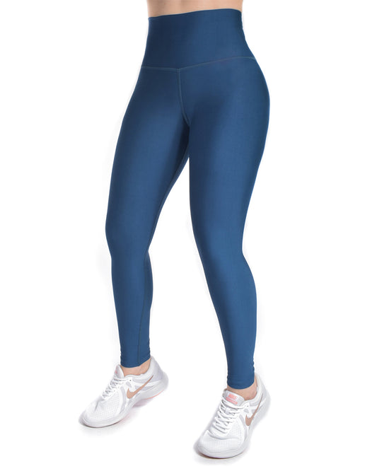 Legging mate deportivo control abdomen color azul turquesa