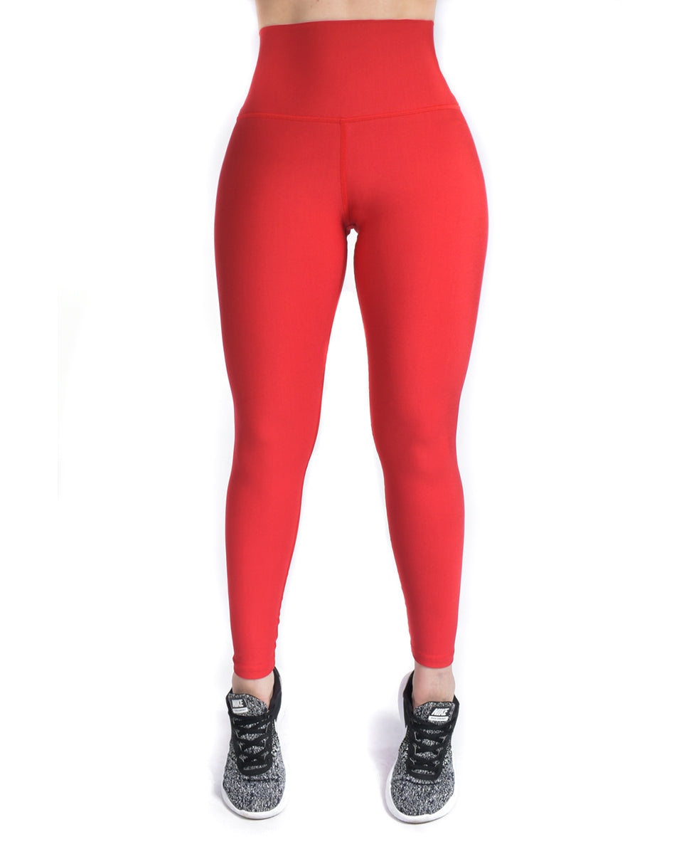 Legging mate deportivo control abdomen color rojo