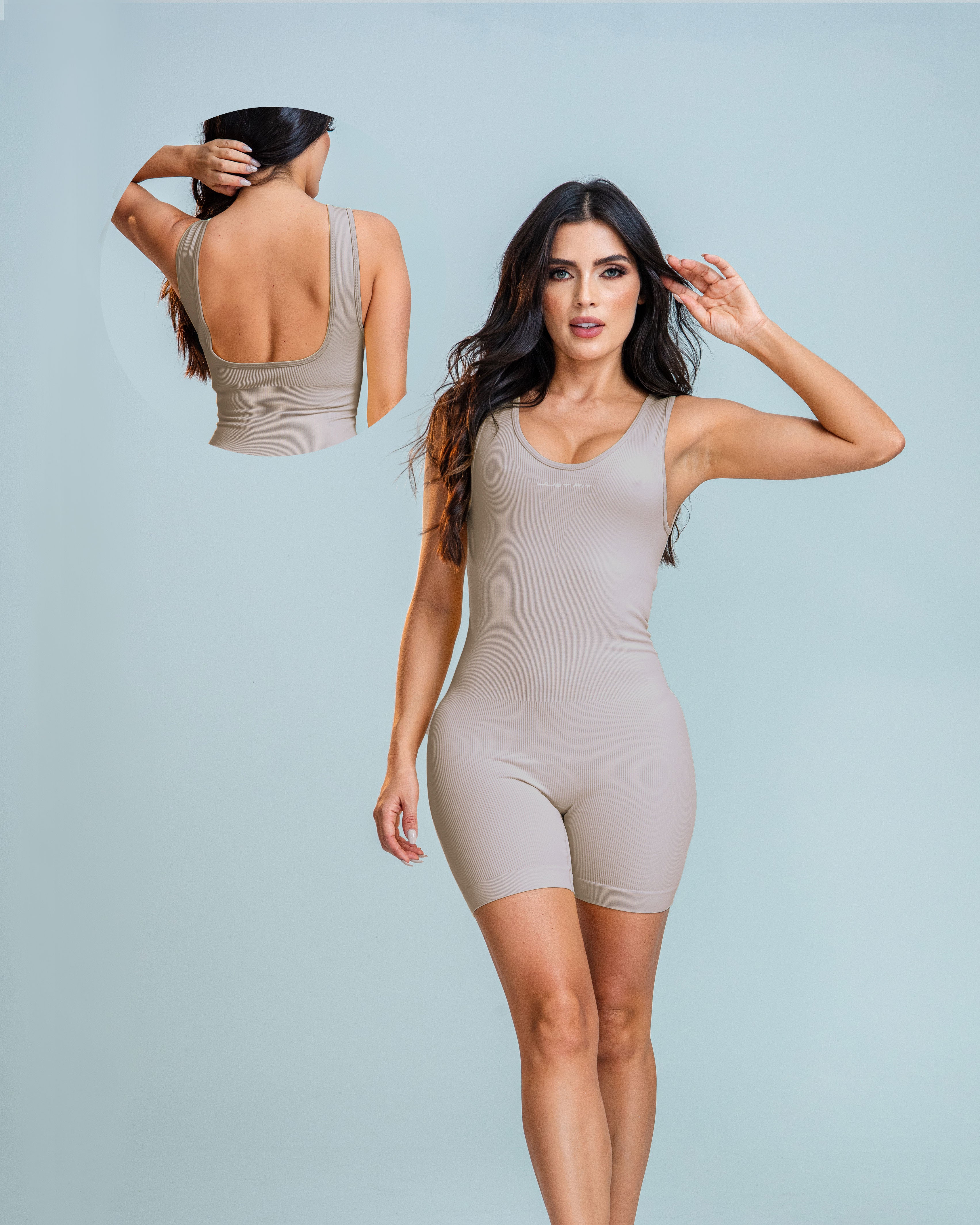 Enterizo seamless Glam Bodysuit control abdomen color cocoa