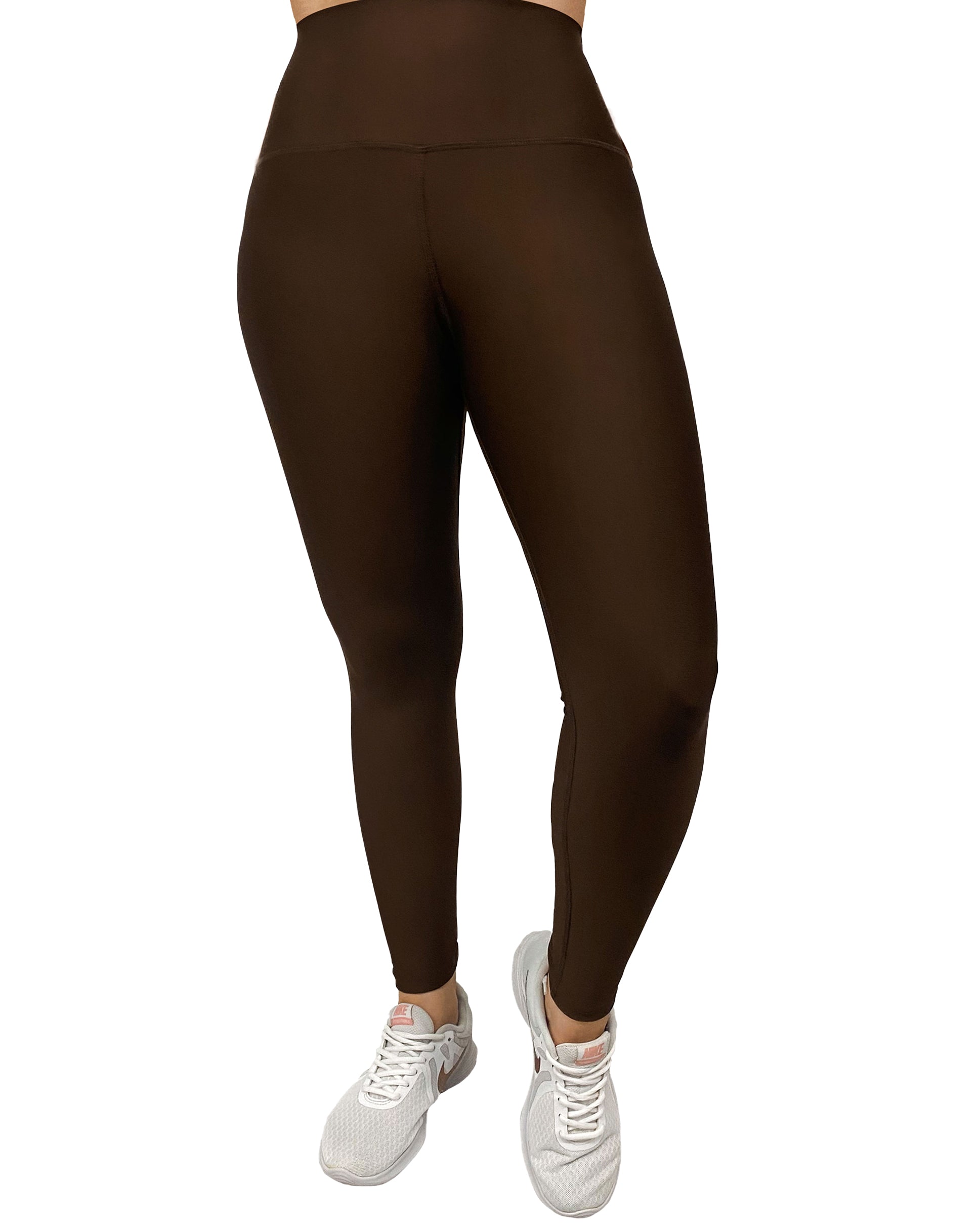 Legging mate deportivo control abdomen color cafe obscuro