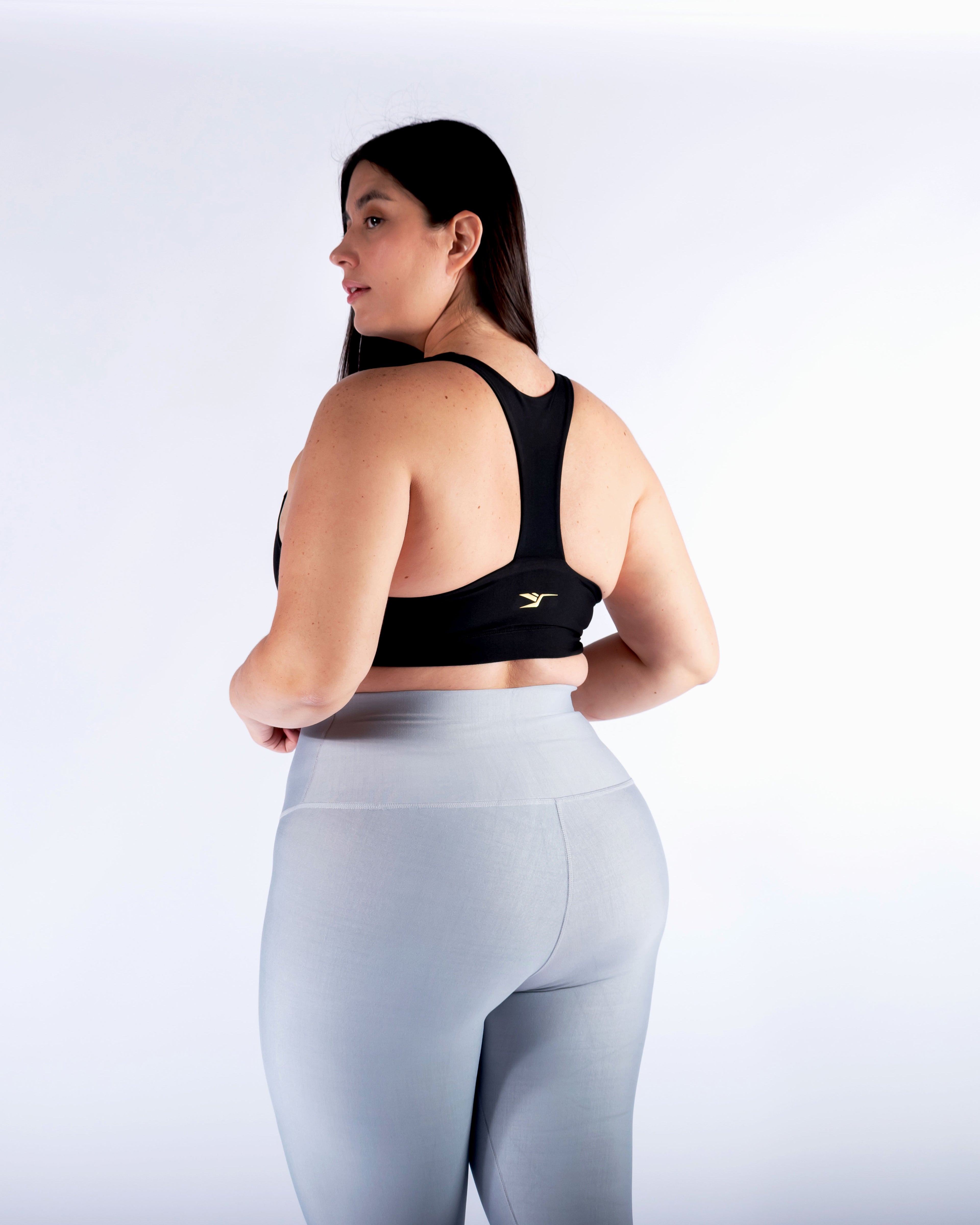 Legging mate deportivo Plus size control  color gris ceniza