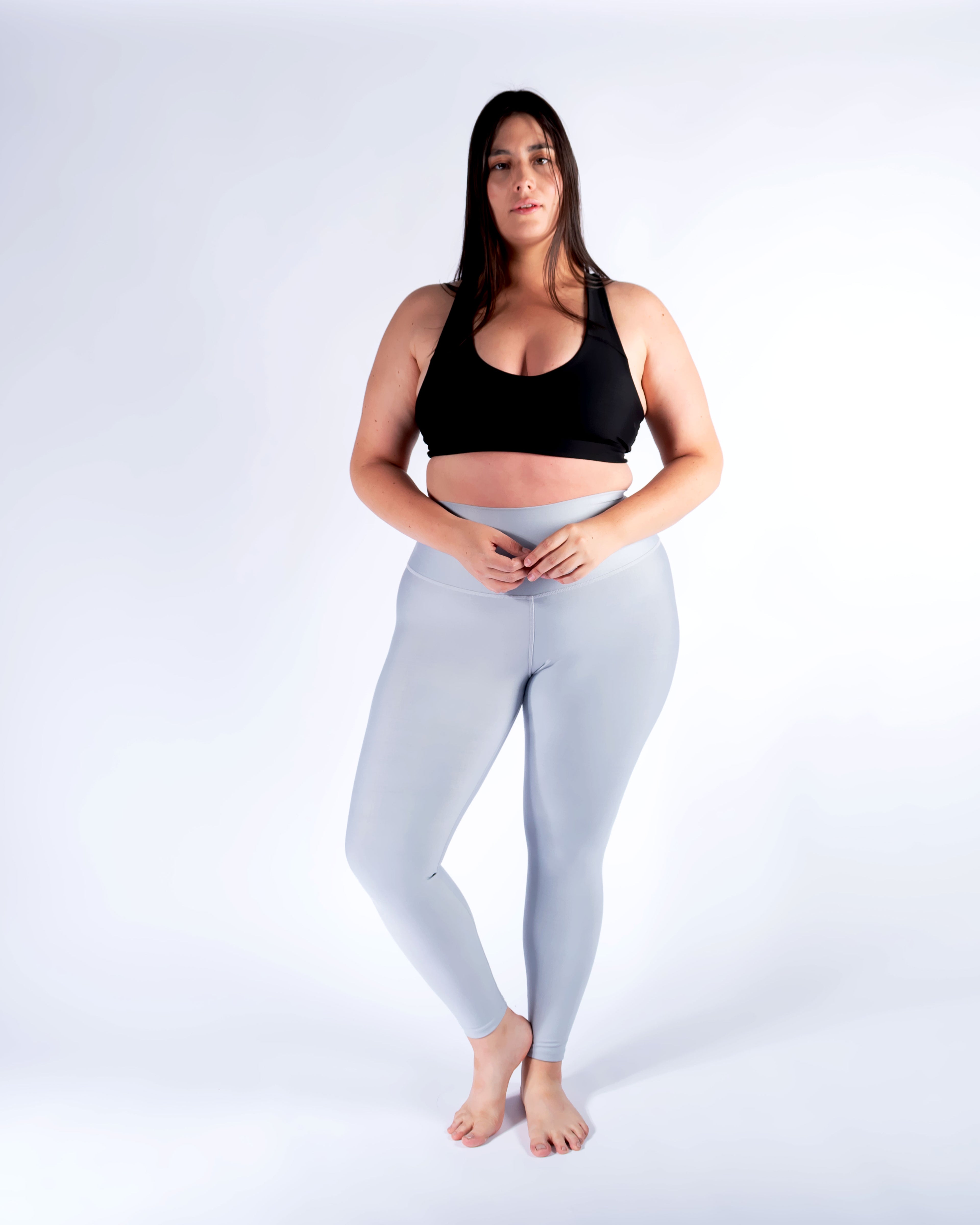 Legging mate deportivo Plus size control  color gris ceniza